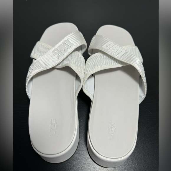 UGG Women's Emily Mesh Cross Slide Sandals - White Mesh 8.5M NWOT - Picture 6 of 10